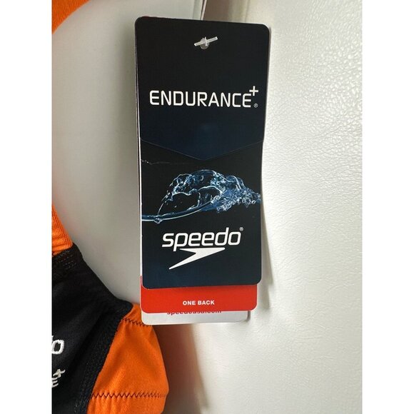 Speedo Women S Edge Splice One-Piece Swimsuit, Black/Orange, 26 NWT - Picture 5 of 7